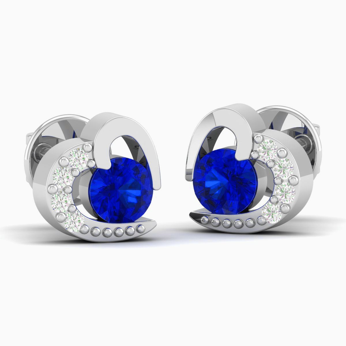 Pure Sterling Silver (92.5% purity)Precious, Beautiful and Designer Stud Earrings with cubic zirconia (AD) stones for Girls and Women