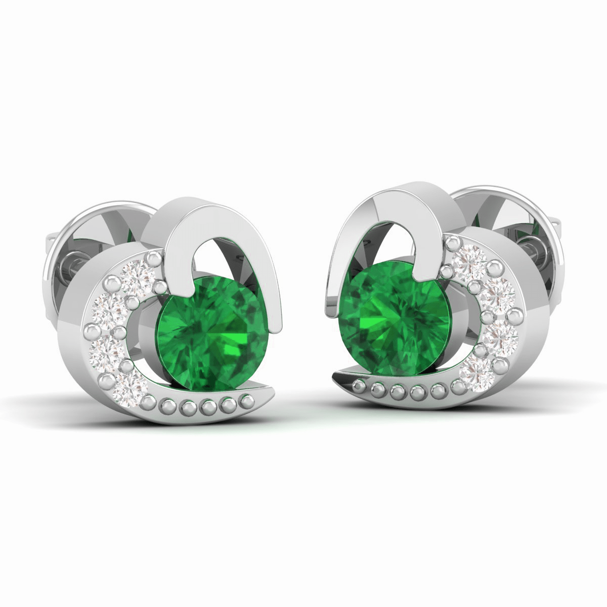 Pure Sterling Silver (92.5% purity)Precious, Beautiful and Designer Stud Earrings with cubic zirconia (AD) stones for Girls and Women