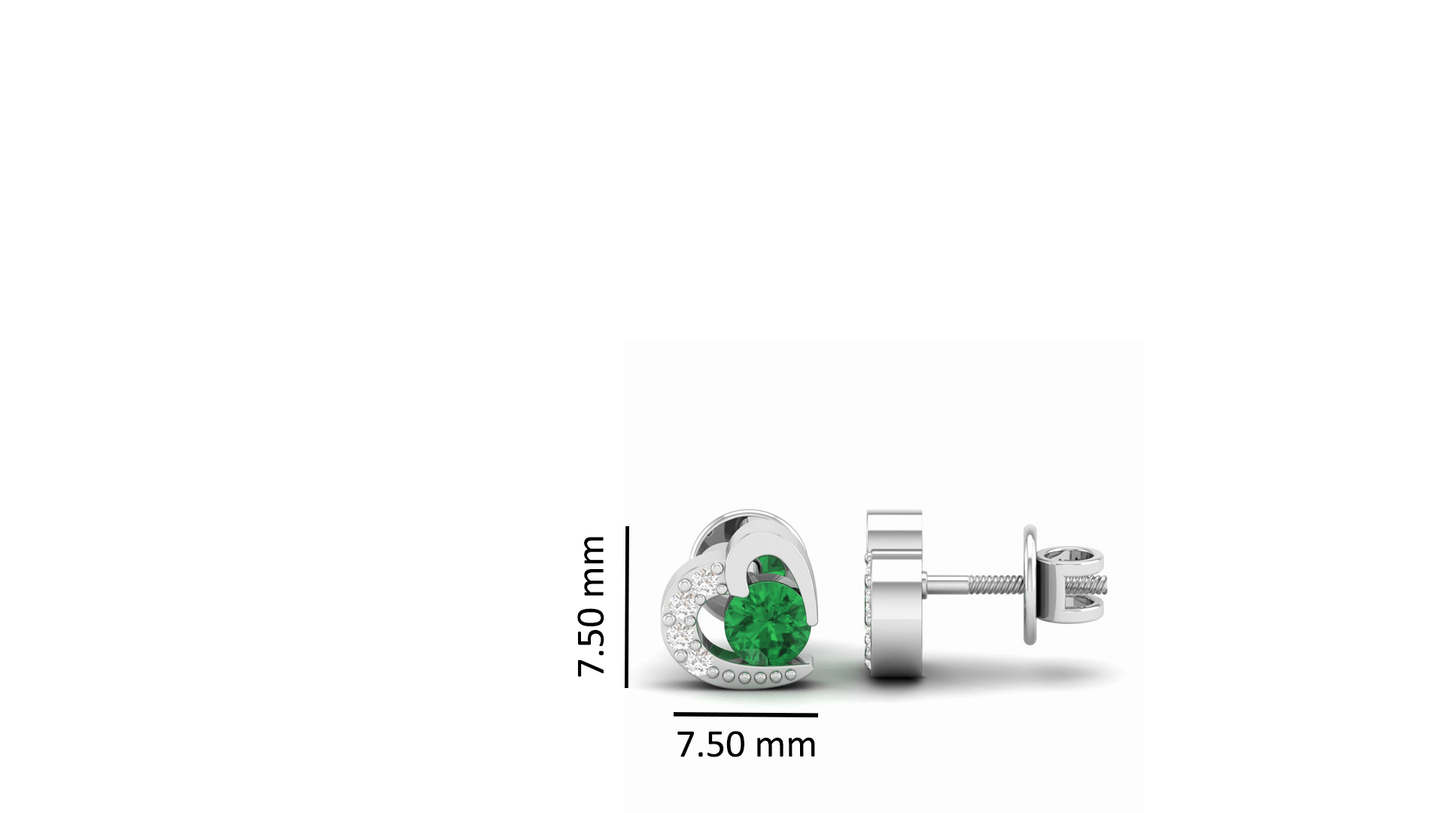 Pure Sterling Silver (92.5% purity)Precious, Beautiful and Designer Stud Earrings with cubic zirconia (AD) stones for Girls and Women