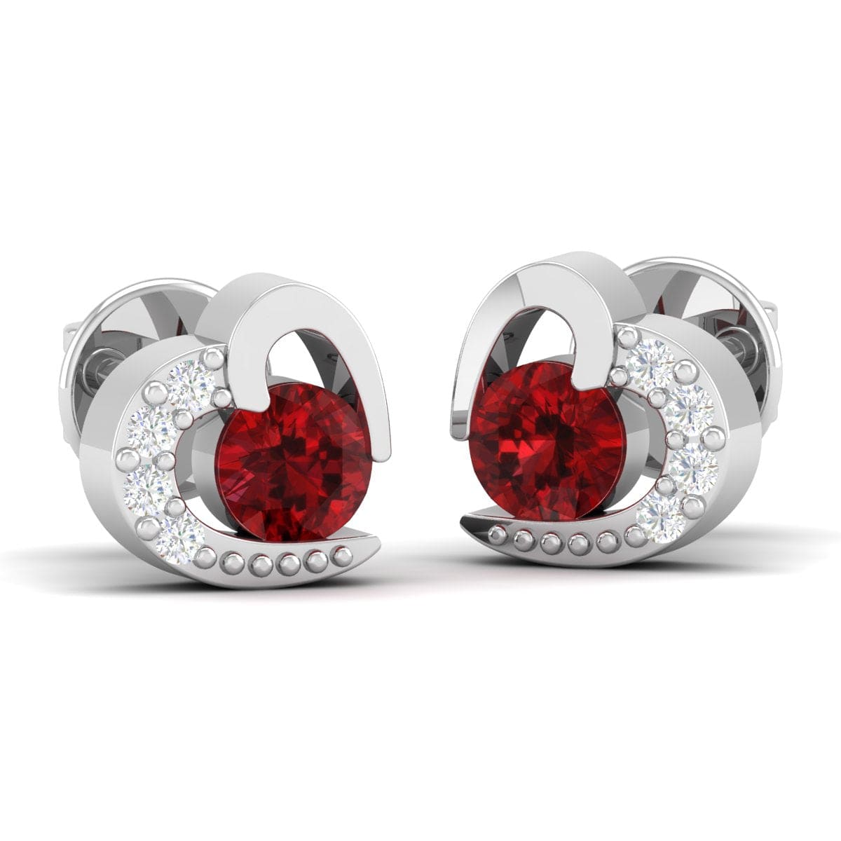 Pure Sterling Silver (92.5% purity)Precious, Beautiful and Designer Stud Earrings with cubic zirconia (AD) stones for Girls and Women