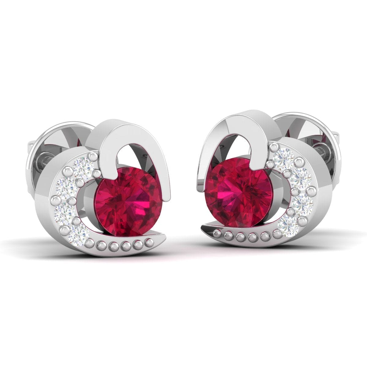 Pure Sterling Silver (92.5% purity)Precious, Beautiful and Designer Stud Earrings with cubic zirconia (AD) stones for Girls and Women