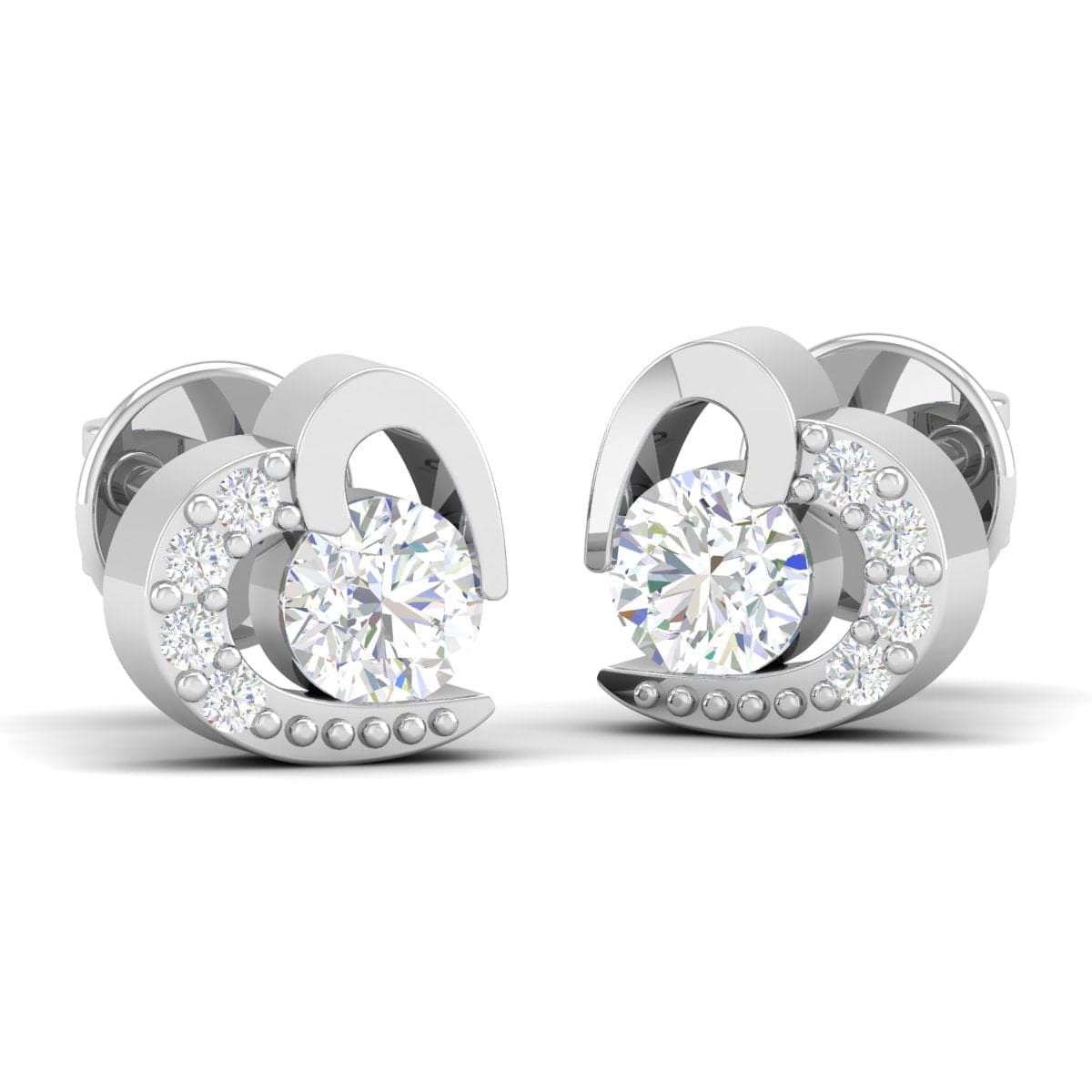 Pure Sterling Silver (92.5% purity)Precious, Beautiful and Designer Stud Earrings with cubic zirconia (AD) stones for Girls and Women