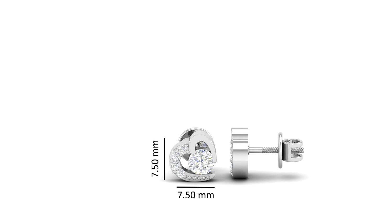 Pure Sterling Silver (92.5% purity)Precious, Beautiful and Designer Stud Earrings with cubic zirconia (AD) stones for Girls and Women