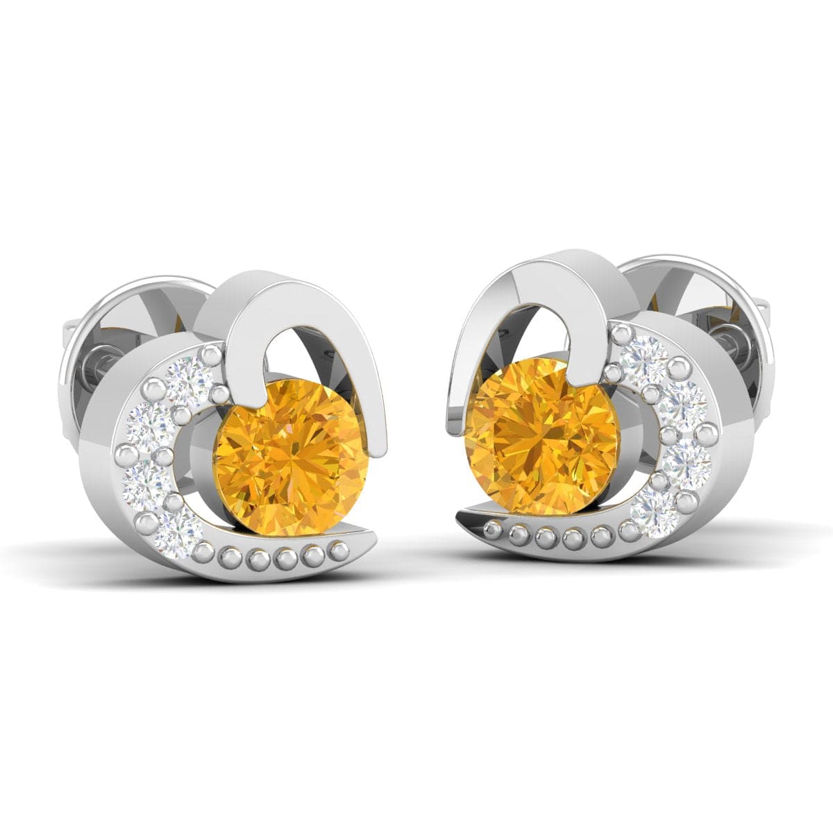 Pure Sterling Silver (92.5% purity)Precious, Beautiful and Designer Stud Earrings with cubic zirconia (AD) stones for Girls and Women