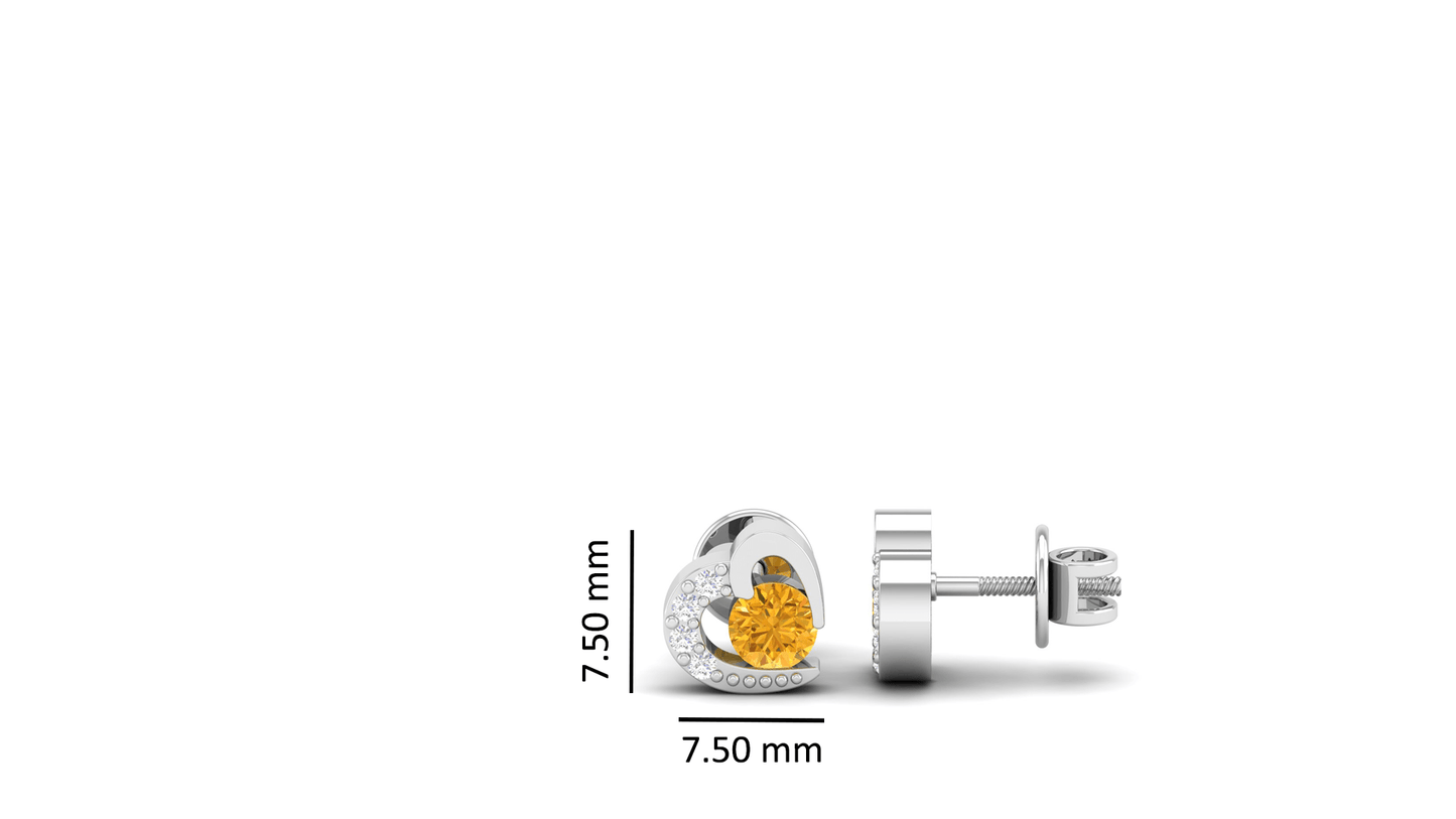 Pure Sterling Silver (92.5% purity)Precious, Beautiful and Designer Stud Earrings with cubic zirconia (AD) stones for Girls and Women