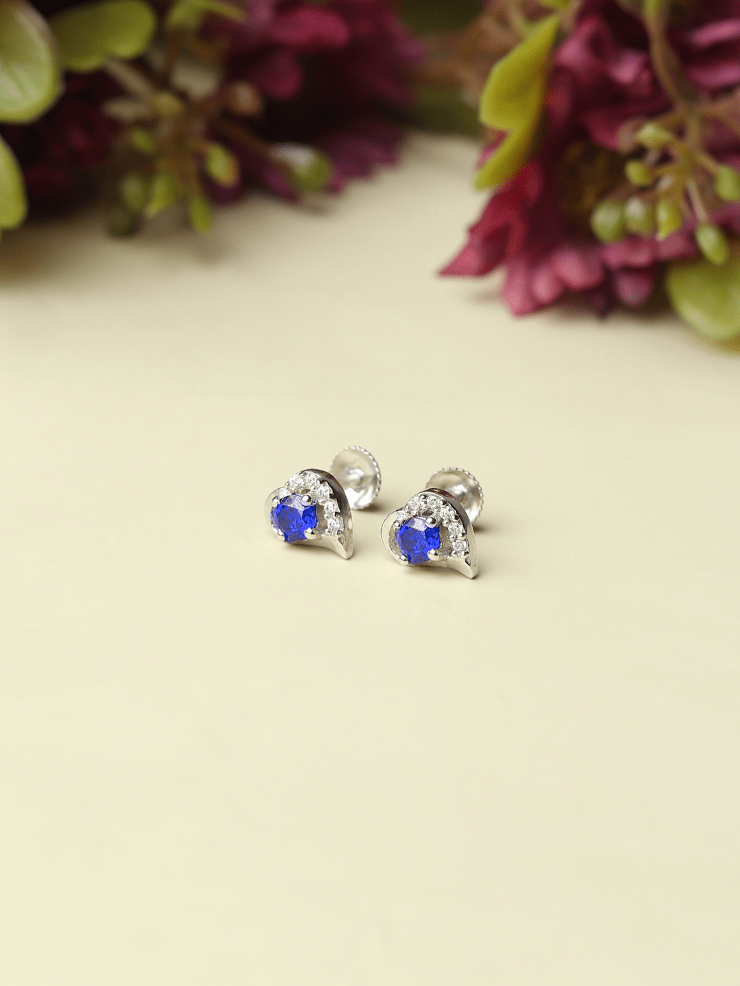 Pure Sterling Silver (92.5% purity)Precious, Beautiful and Designer Stud Earrings with cubic zirconia (AD) stones for Girls and Women