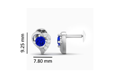 Pure Sterling Silver (92.5% purity)Precious, Beautiful and Designer Stud Earrings with cubic zirconia (AD) stones for Girls and Women