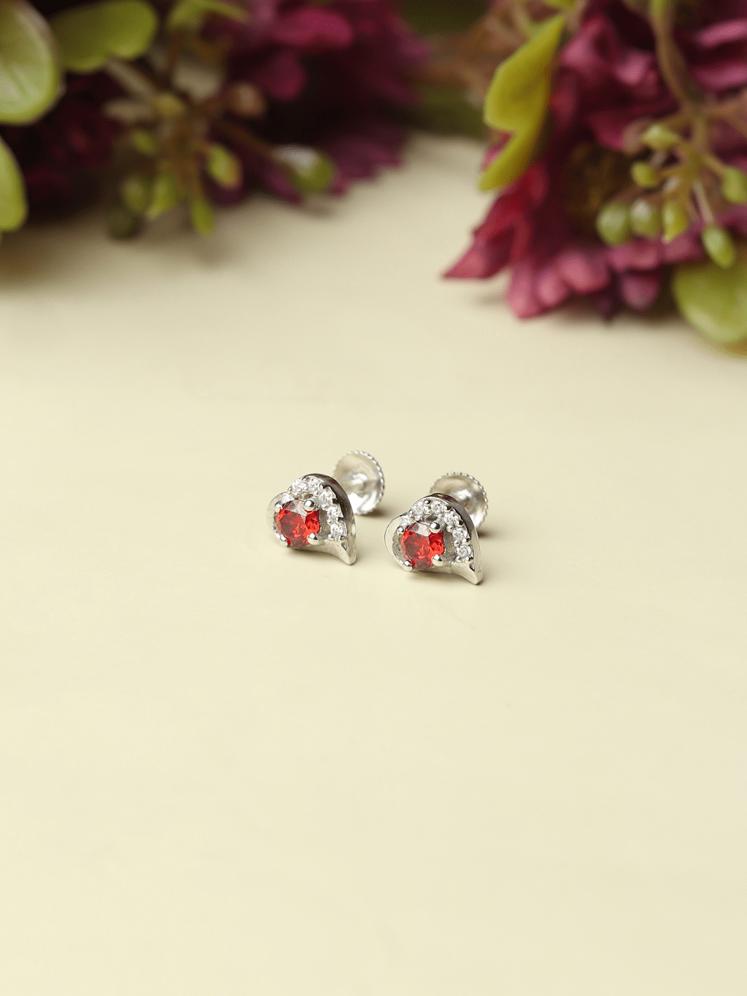 Pure Sterling Silver (92.5% purity)Precious, Beautiful and Designer Stud Earrings with cubic zirconia (AD) stones for Girls and Women