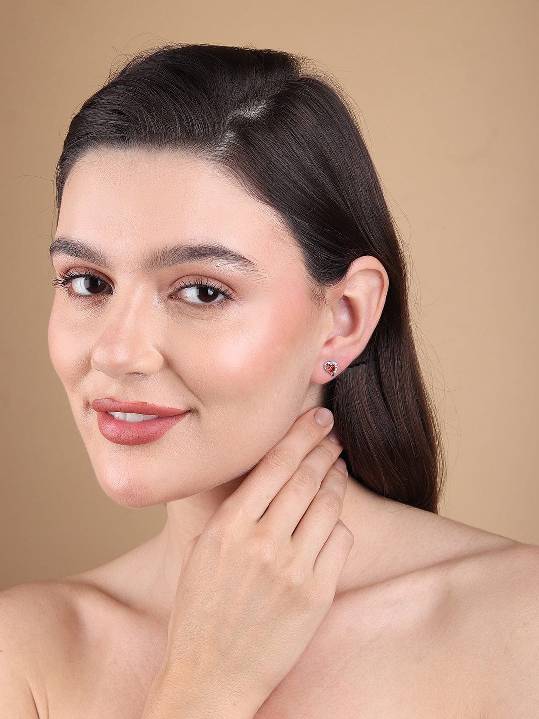 Pure Sterling Silver (92.5% purity)Precious, Beautiful and Designer Stud Earrings with cubic zirconia (AD) stones for Girls and Women