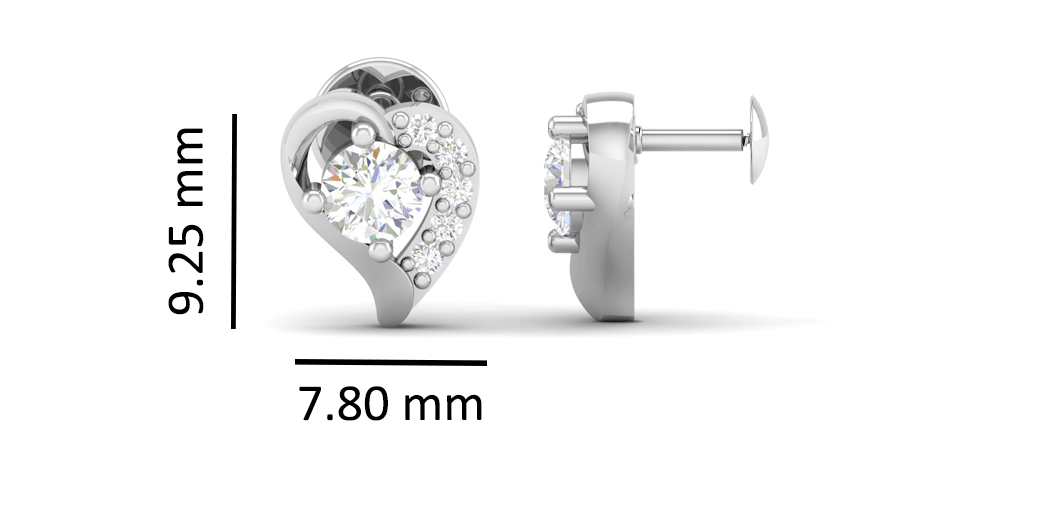 Pure Sterling Silver (92.5% purity)Precious, Beautiful and Designer Stud Earrings with cubic zirconia (AD) stones for Girls and Women