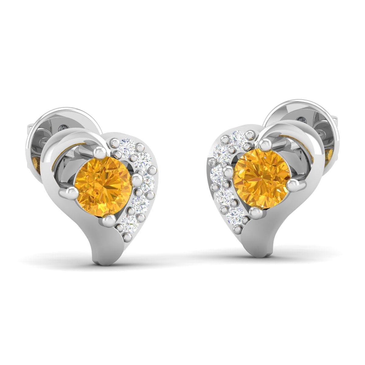 Pure Sterling Silver (92.5% purity)Precious, Beautiful and Designer Stud Earrings with cubic zirconia (AD) stones for Girls and Women