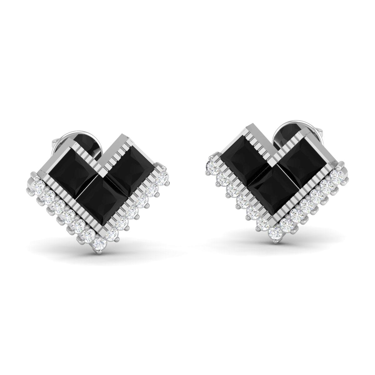 Pure Sterling Silver (92.5% purity)Precious, Beautiful and Designer Stud Earrings with cubic zirconia (AD) stones for Girls and Women