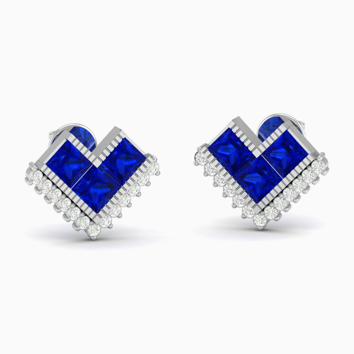 Pure Sterling Silver (92.5% purity)Precious, Beautiful and Designer Stud Earrings with cubic zirconia (AD) stones for Girls and Women