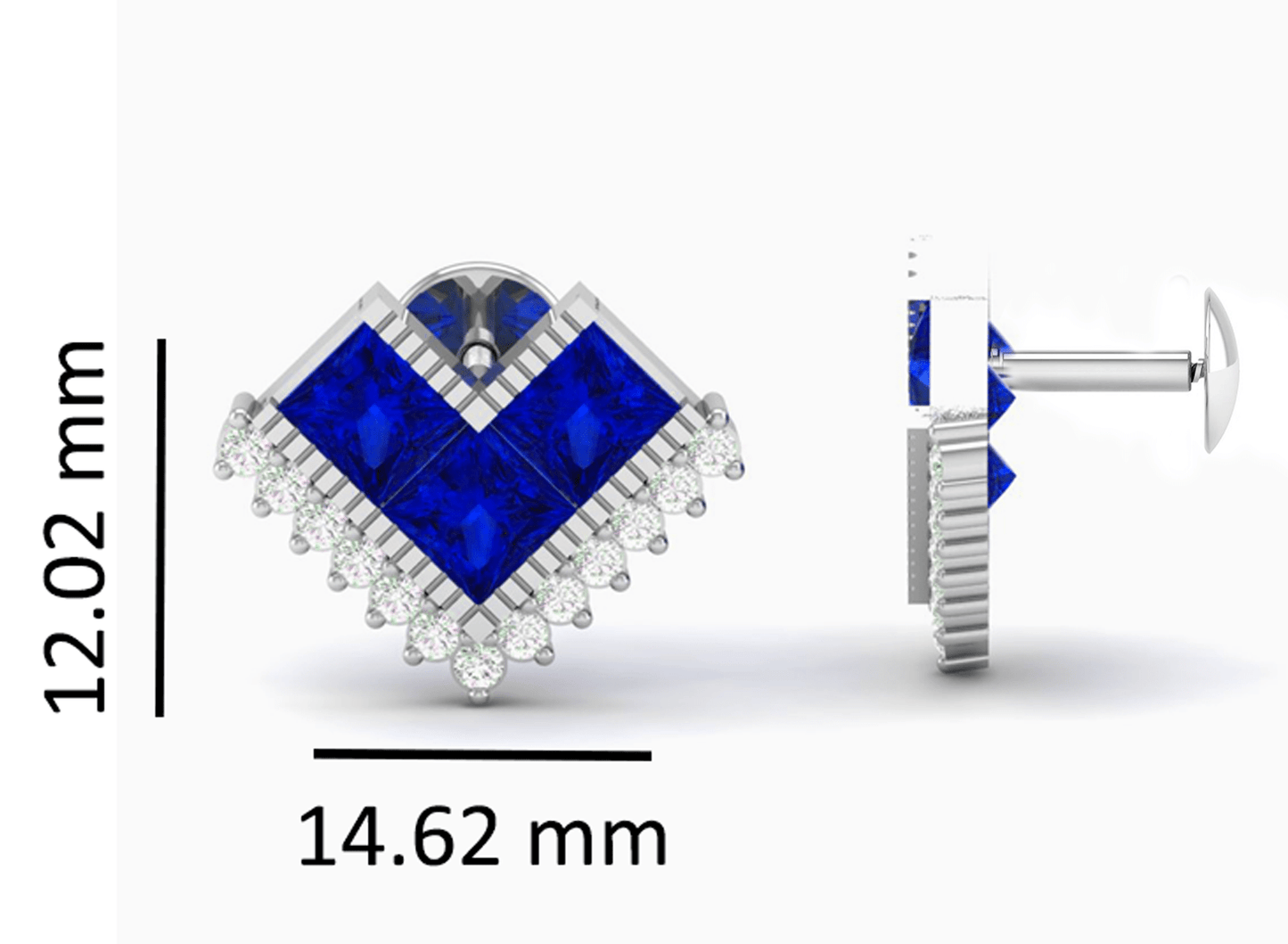 Pure Sterling Silver (92.5% purity)Precious, Beautiful and Designer Stud Earrings with cubic zirconia (AD) stones for Girls and Women