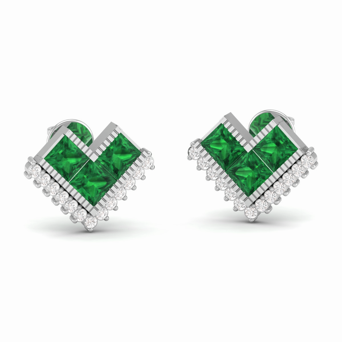 Pure Sterling Silver (92.5% purity)Precious, Beautiful and Designer Stud Earrings with cubic zirconia (AD) stones for Girls and Women