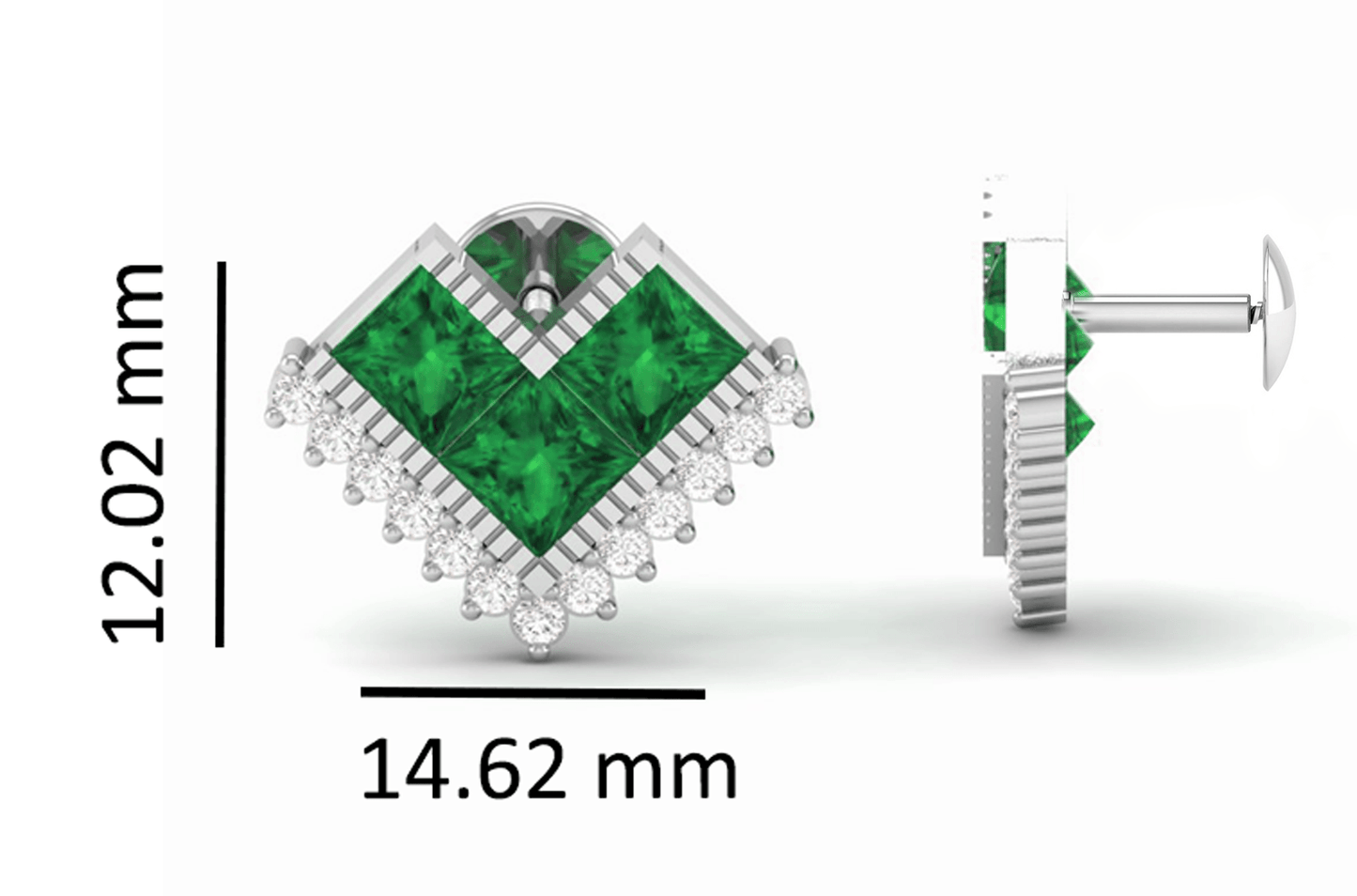 Pure Sterling Silver (92.5% purity)Precious, Beautiful and Designer Stud Earrings with cubic zirconia (AD) stones for Girls and Women
