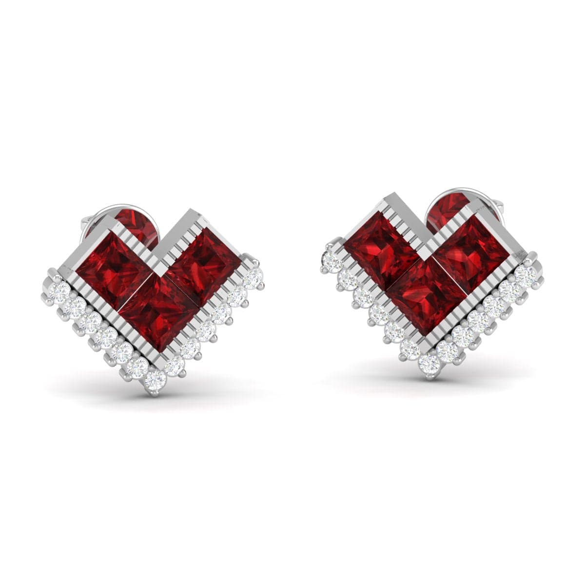 Pure Sterling Silver (92.5% purity)Precious, Beautiful and Designer Stud Earrings with cubic zirconia (AD) stones for Girls and Women