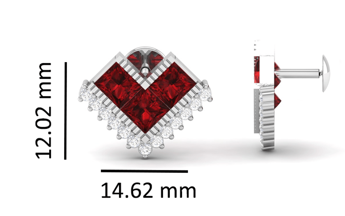 Pure Sterling Silver (92.5% purity)Precious, Beautiful and Designer Stud Earrings with cubic zirconia (AD) stones for Girls and Women