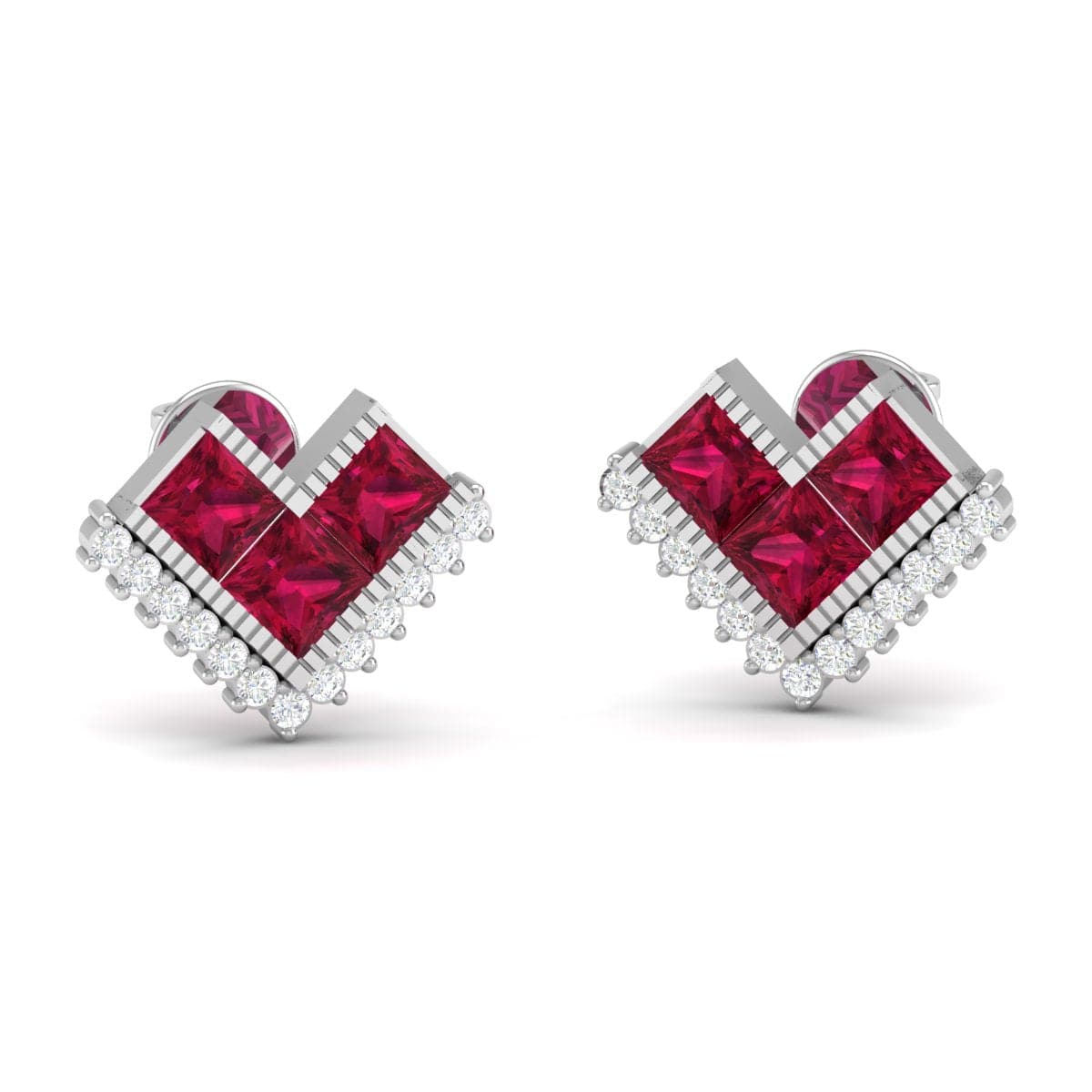 Pure Sterling Silver (92.5% purity)Precious, Beautiful and Designer Stud Earrings with cubic zirconia (AD) stones for Girls and Women
