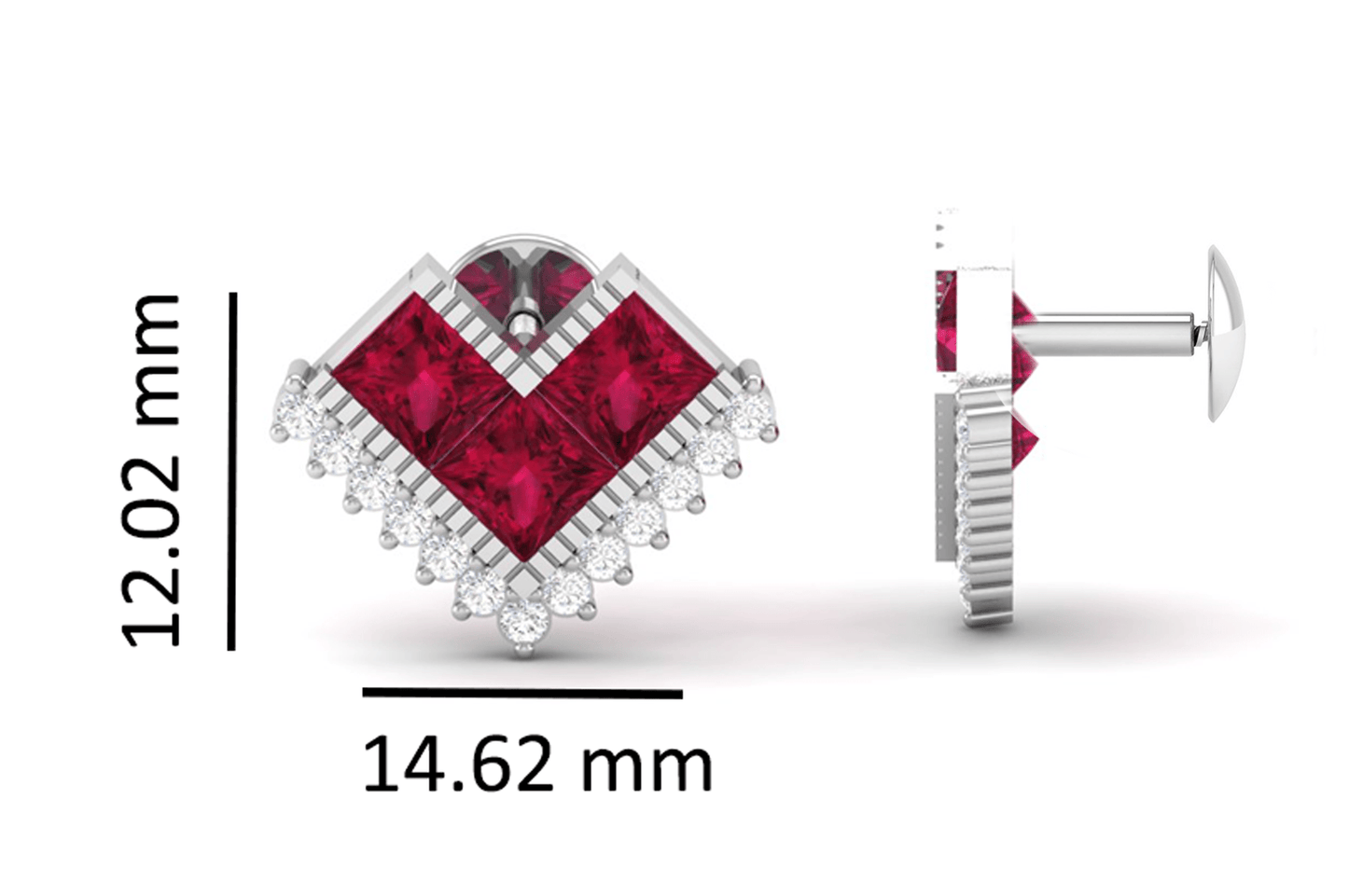 Pure Sterling Silver (92.5% purity)Precious, Beautiful and Designer Stud Earrings with cubic zirconia (AD) stones for Girls and Women