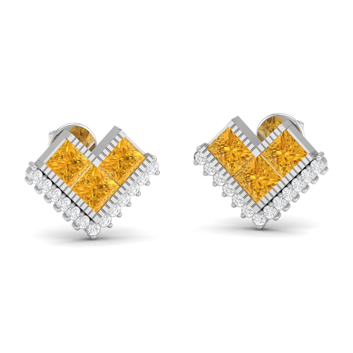 Pure Sterling Silver (92.5% purity)Precious, Beautiful and Designer Stud Earrings with cubic zirconia (AD) stones for Girls and Women