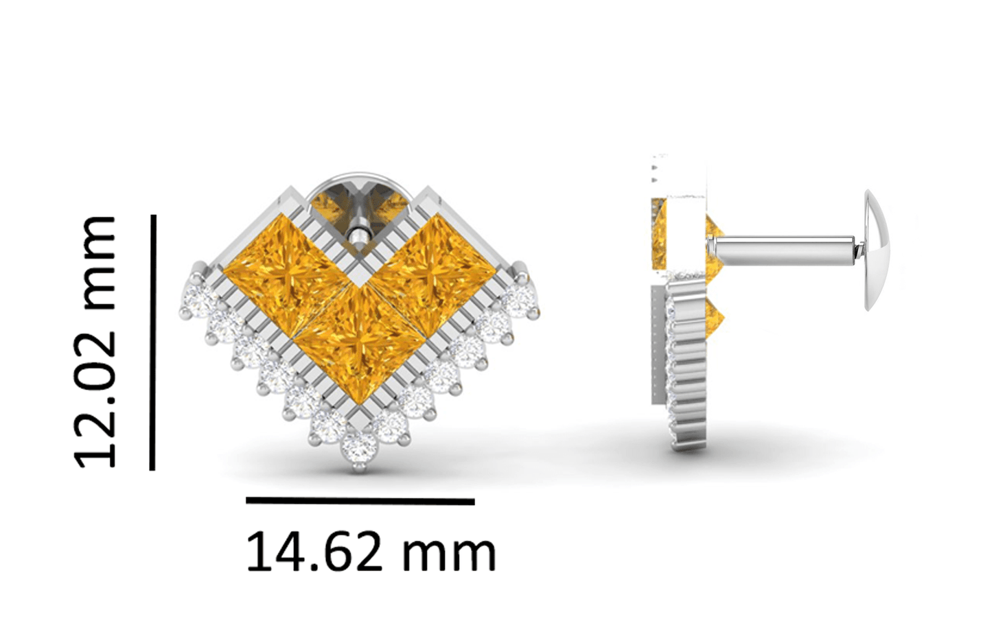 Pure Sterling Silver (92.5% purity)Precious, Beautiful and Designer Stud Earrings with cubic zirconia (AD) stones for Girls and Women