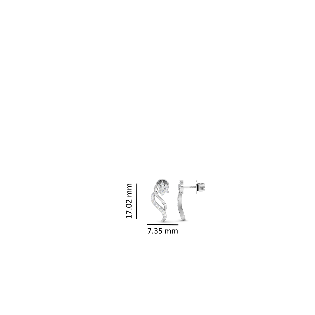 Pure Sterling Silver (92.5% purity)Precious, Beautiful and Designer Stud Earrings with cubic zirconia (AD) stones for Girls and Women