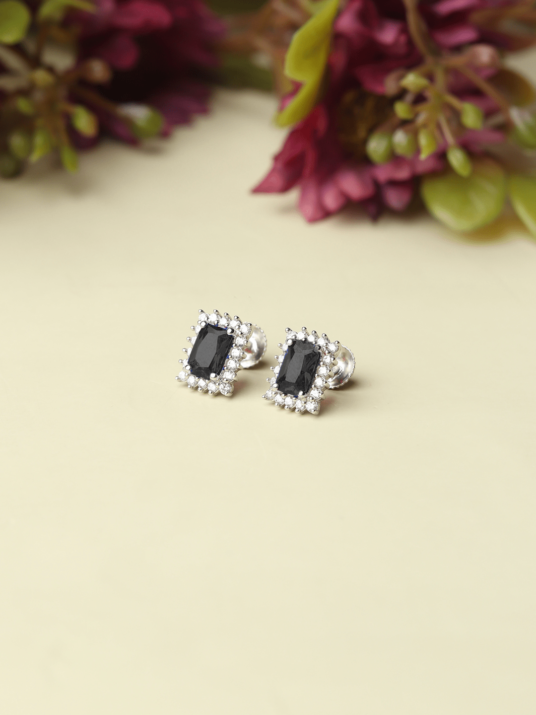 Pure Sterling Silver (92.5% purity)Precious, Beautiful and Designer Stud Earrings with cubic zirconia (AD) stones for Girls and Women