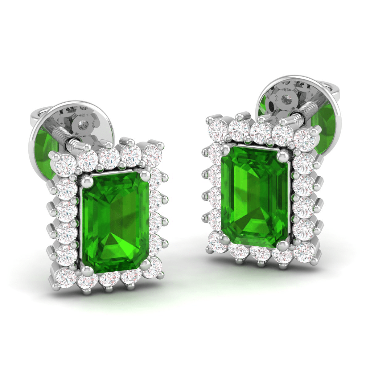 Pure Sterling Silver (92.5% purity)Precious, Beautiful and Designer Stud Earrings with cubic zirconia (AD) stones for Girls and Women