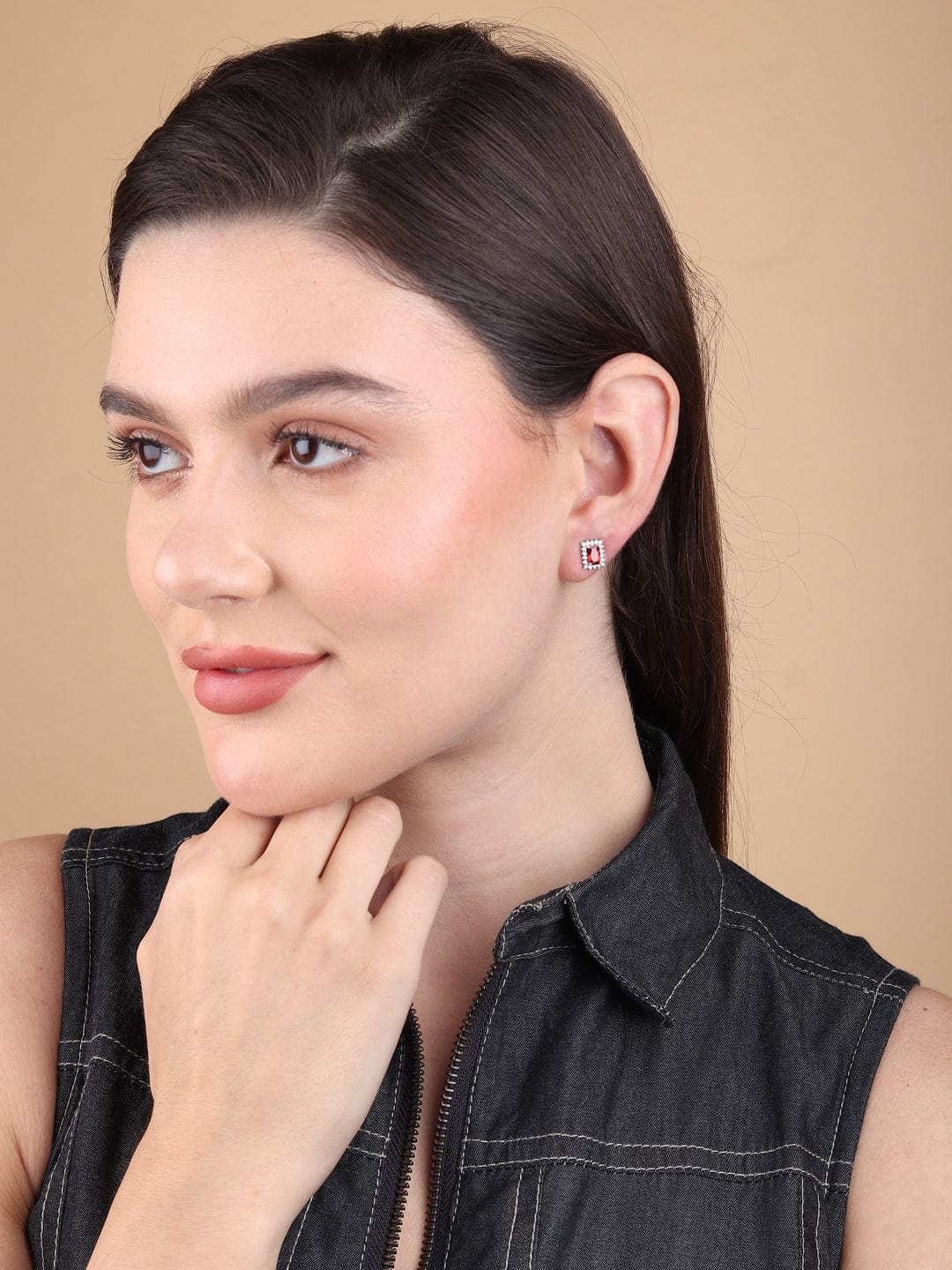 Pure Sterling Silver (92.5% purity)Precious, Beautiful and Designer Stud Earrings with cubic zirconia (AD) stones for Girls and Women