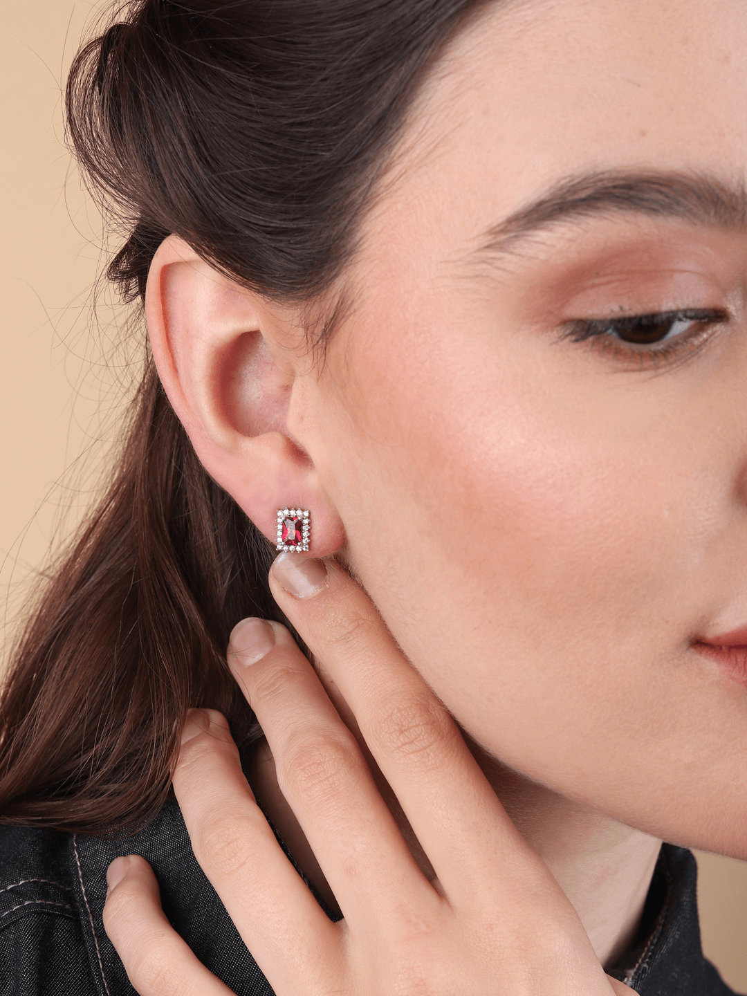 Pure Sterling Silver (92.5% purity)Precious, Beautiful and Designer Stud Earrings with cubic zirconia (AD) stones for Girls and Women