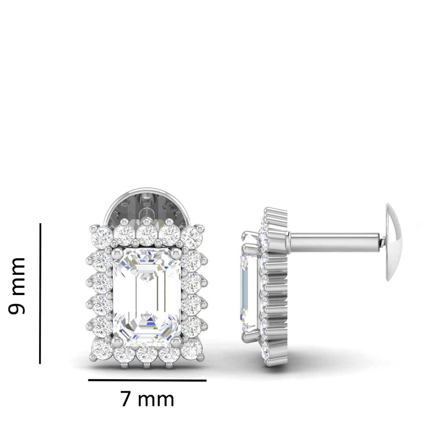 Pure Sterling Silver (92.5% purity)Precious, Beautiful and Designer Stud Earrings with cubic zirconia (AD) stones for Girls and Women