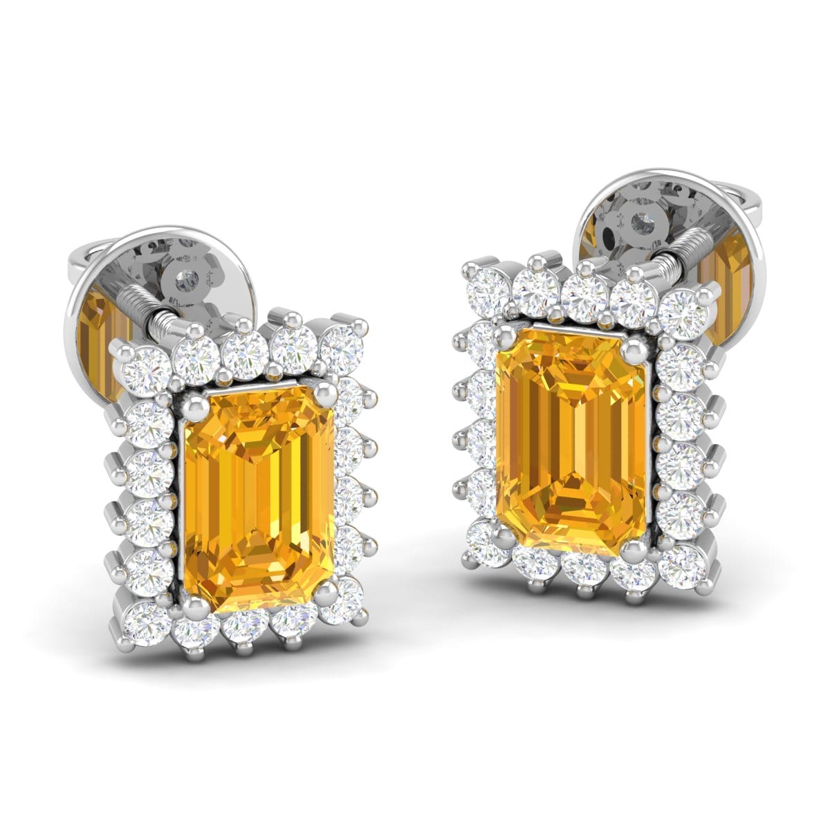 Pure Sterling Silver (92.5% purity)Precious, Beautiful and Designer Stud Earrings with cubic zirconia (AD) stones for Girls and Women