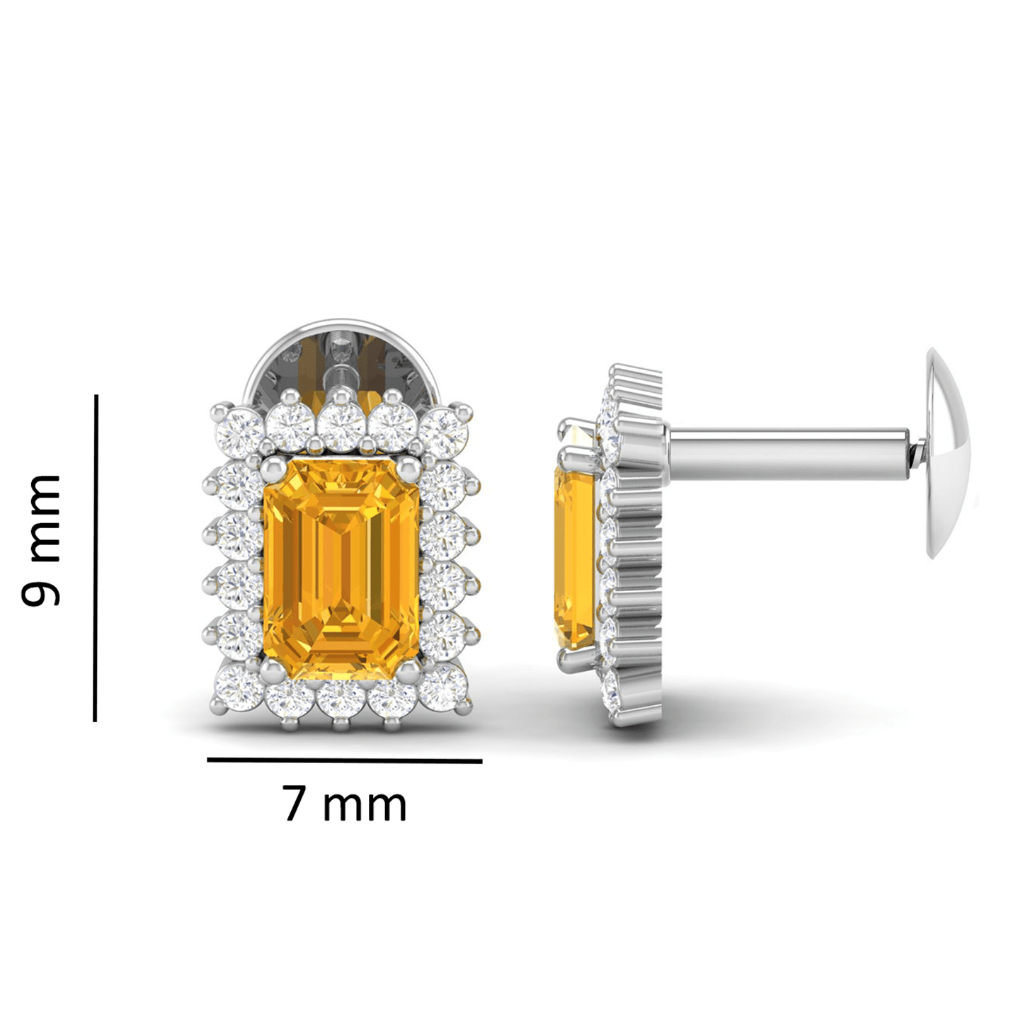 Pure Sterling Silver (92.5% purity)Precious, Beautiful and Designer Stud Earrings with cubic zirconia (AD) stones for Girls and Women