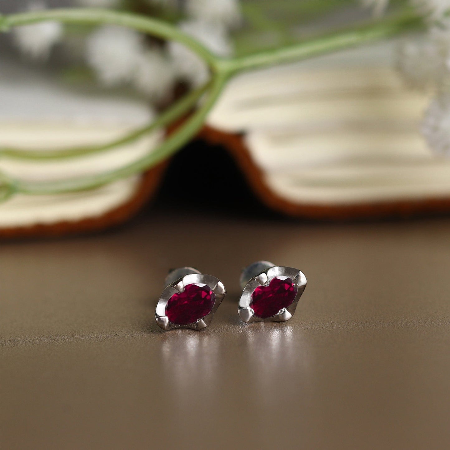 Pure Sterling Silver (92.5% purity)Precious, Beautiful and Designer Stud Earrings with cubic zirconia (AD) stones for Girls and Women