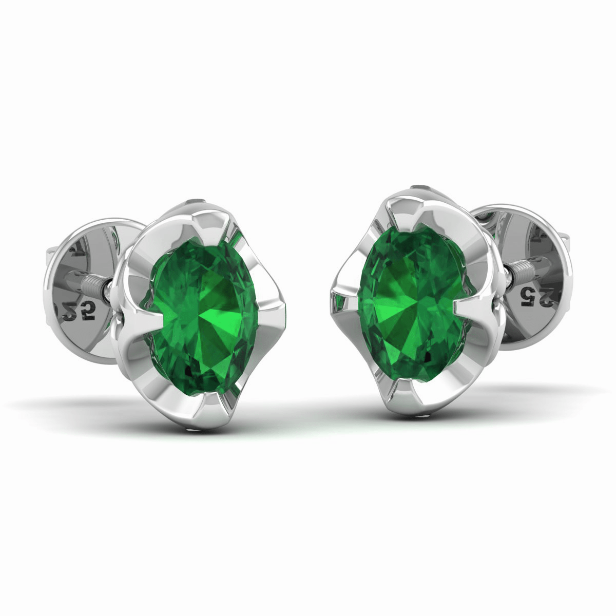 Pure Sterling Silver (92.5% purity)Precious, Beautiful and Designer Stud Earrings with cubic zirconia (AD) stones for Girls and Women