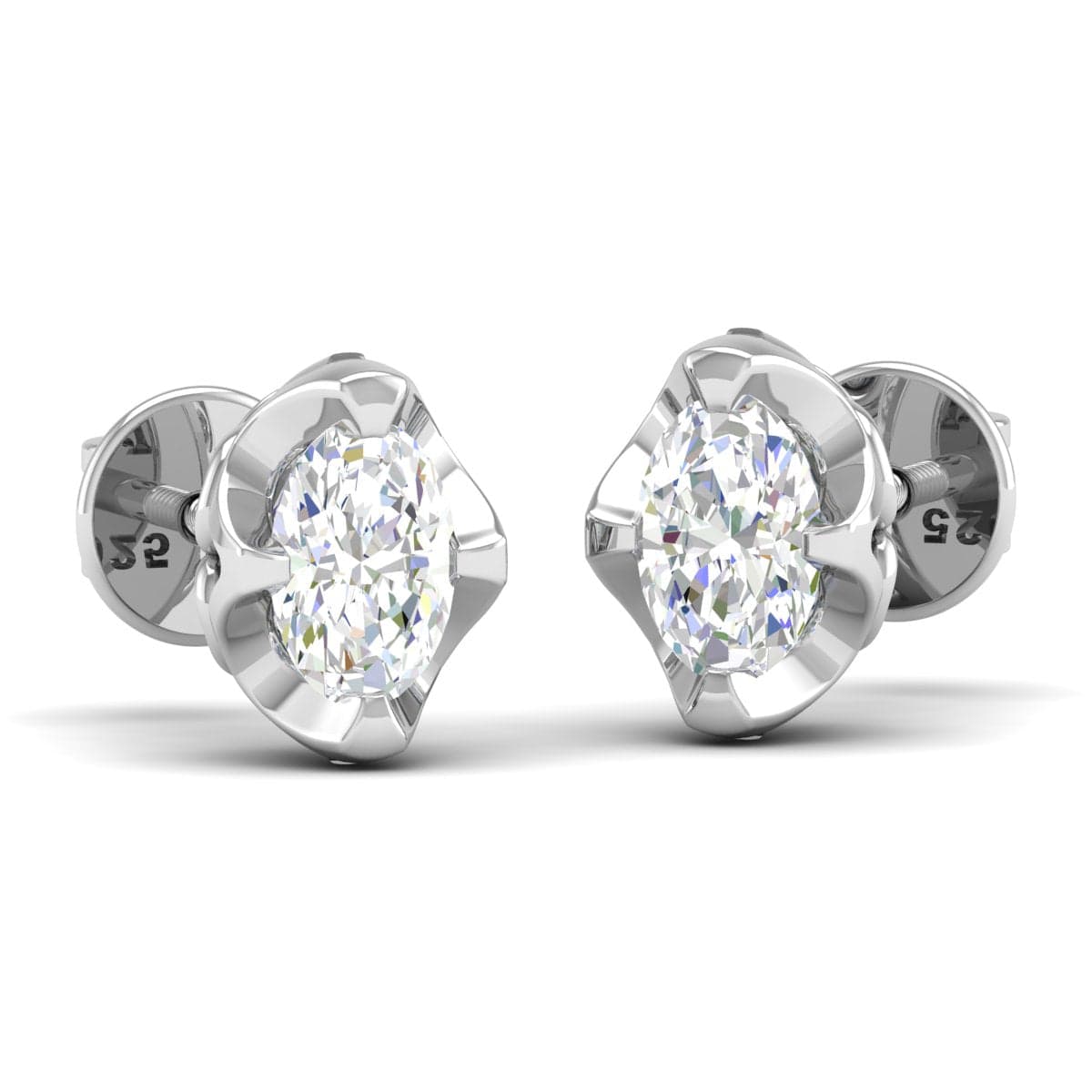 Pure Sterling Silver (92.5% purity)Precious, Beautiful and Designer Stud Earrings with cubic zirconia (AD) stones for Girls and Women