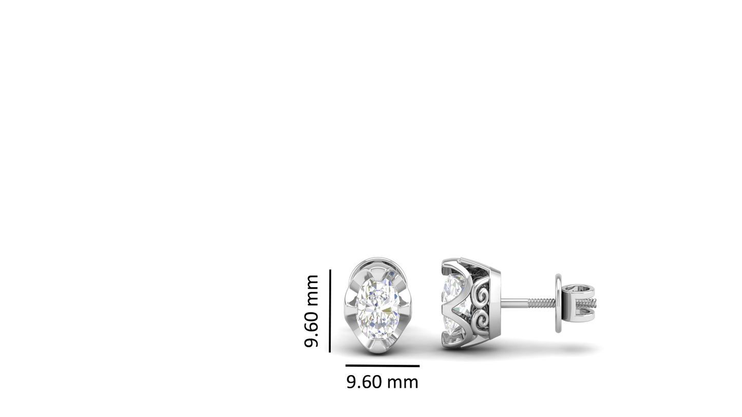Pure Sterling Silver (92.5% purity)Precious, Beautiful and Designer Stud Earrings with cubic zirconia (AD) stones for Girls and Women