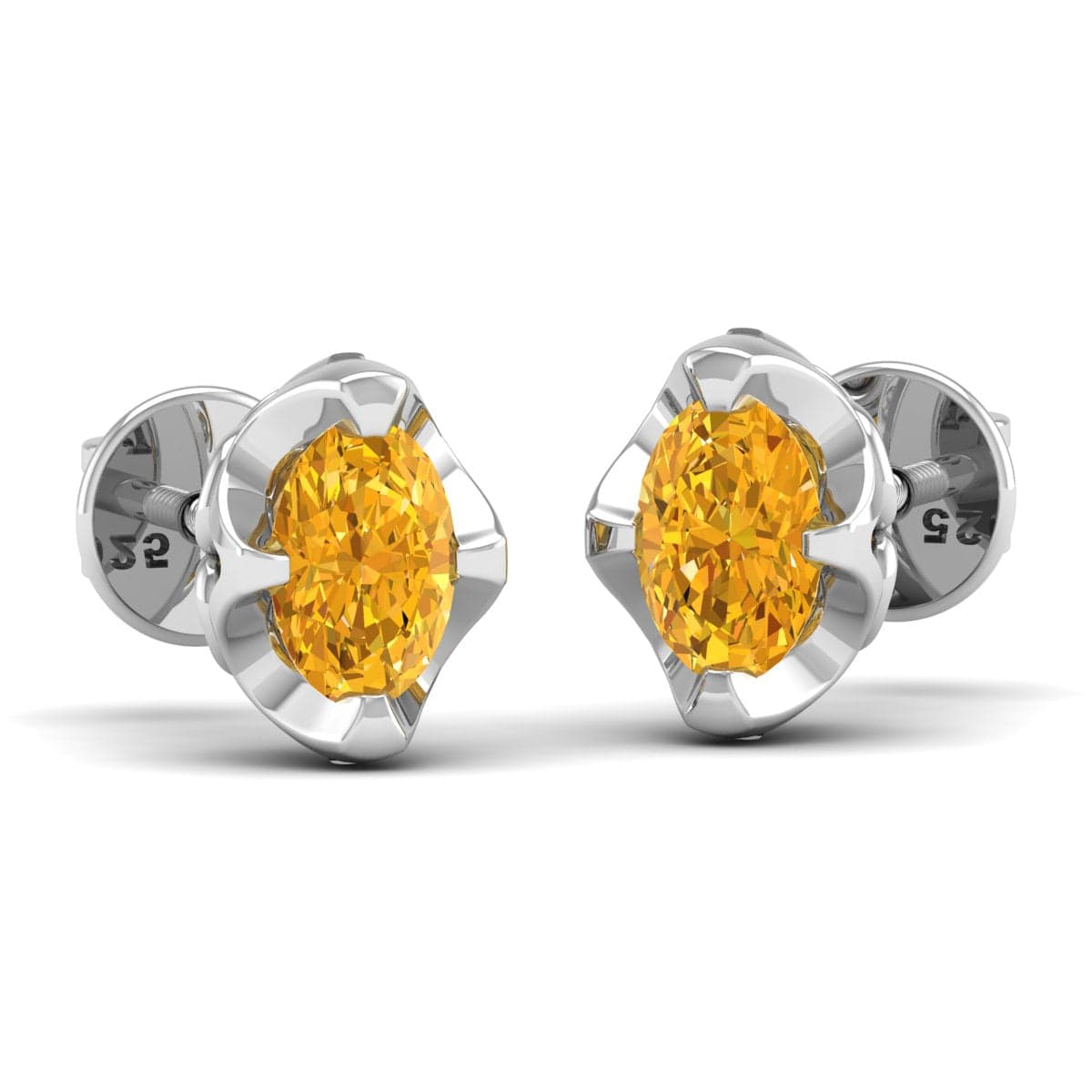 Pure Sterling Silver (92.5% purity)Precious, Beautiful and Designer Stud Earrings with cubic zirconia (AD) stones for Girls and Women