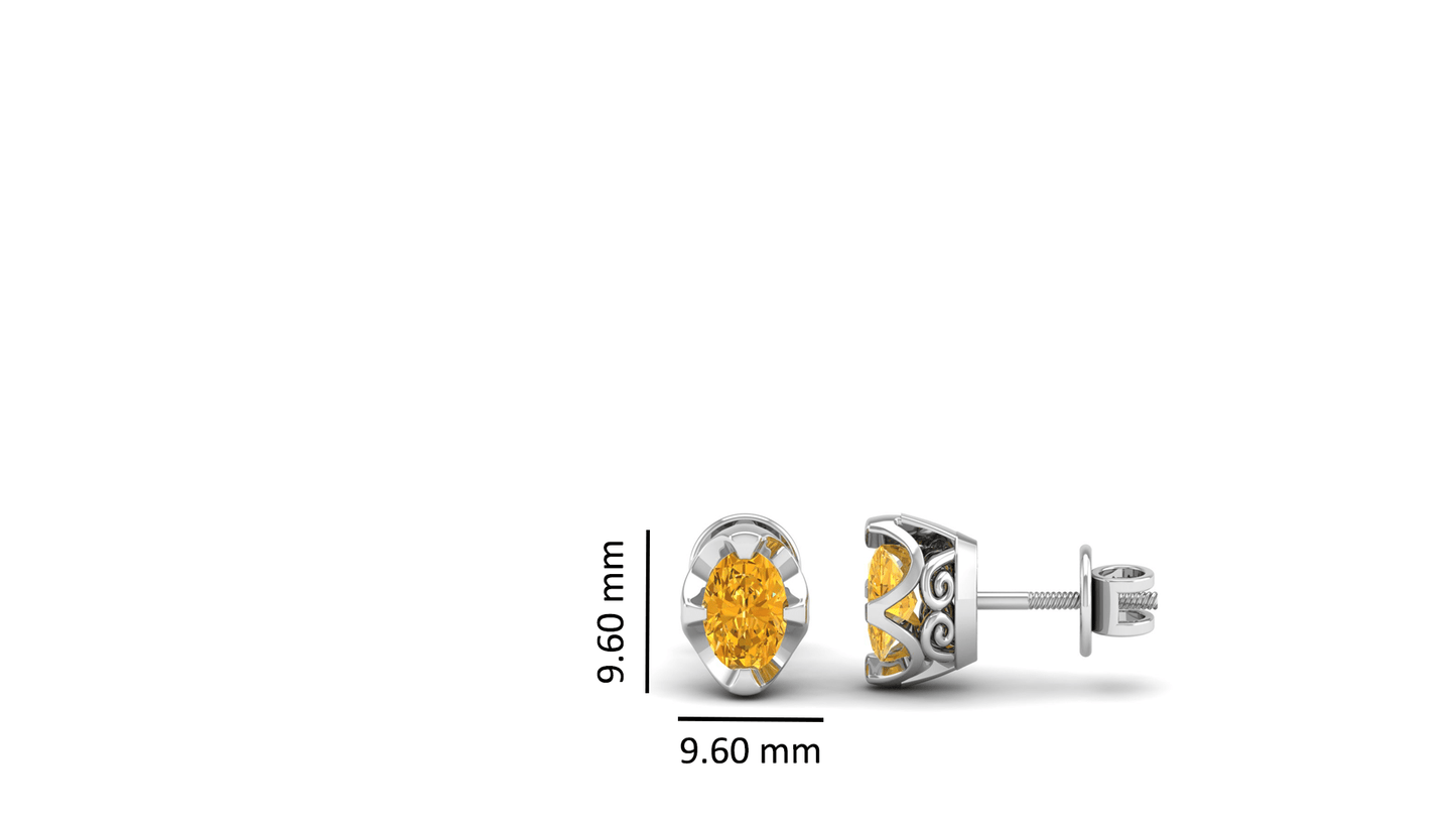 Pure Sterling Silver (92.5% purity)Precious, Beautiful and Designer Stud Earrings with cubic zirconia (AD) stones for Girls and Women
