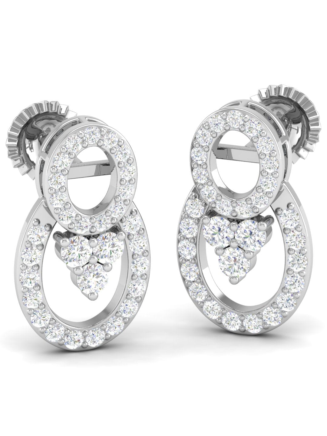 Pure Sterling Silver (92.5% purity)Precious, Beautiful and Designer Stud Earrings with cubic zirconia (AD) stones for Girls and Women
