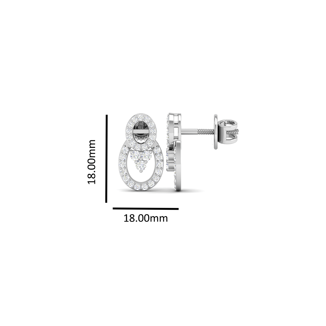 Pure Sterling Silver (92.5% purity)Precious, Beautiful and Designer Stud Earrings with cubic zirconia (AD) stones for Girls and Women