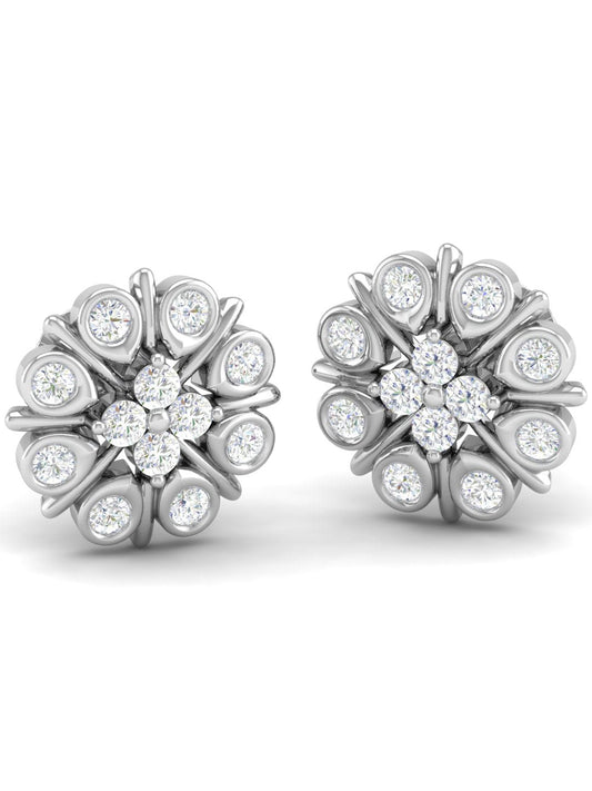 Pure Sterling Silver (92.5% purity)Precious, Beautiful and Designer Stud Earrings with cubic zirconia (AD) stones for Girls and Women