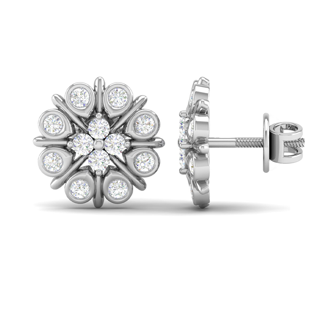 Pure Sterling Silver (92.5% purity)Precious, Beautiful and Designer Stud Earrings with cubic zirconia (AD) stones for Girls and Women