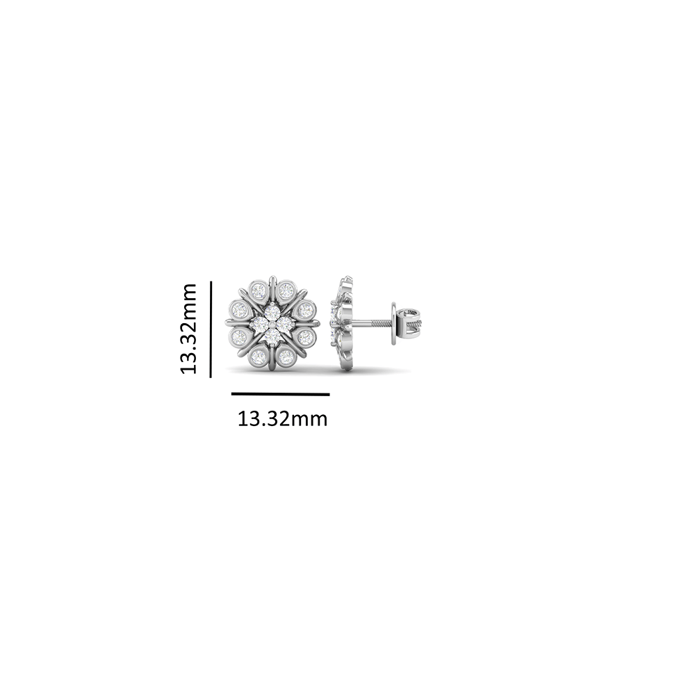 Pure Sterling Silver (92.5% purity)Precious, Beautiful and Designer Stud Earrings with cubic zirconia (AD) stones for Girls and Women