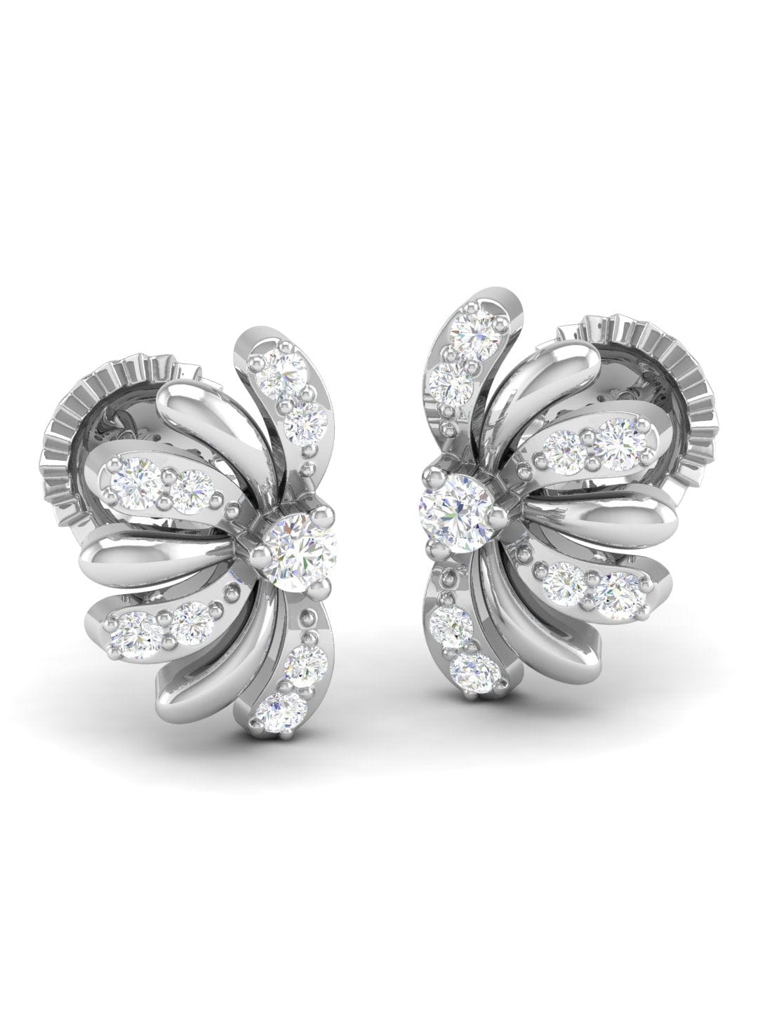 Pure Sterling Silver (92.5% purity)Precious, Beautiful and Designer Stud Earrings with cubic zirconia (AD) stones for Girls and Women