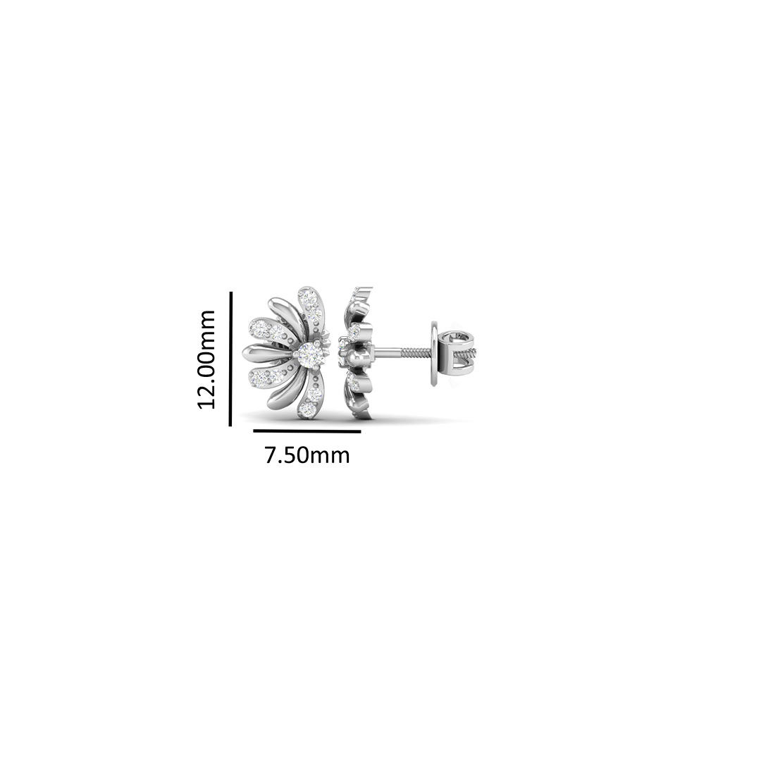 Pure Sterling Silver (92.5% purity)Precious, Beautiful and Designer Stud Earrings with cubic zirconia (AD) stones for Girls and Women