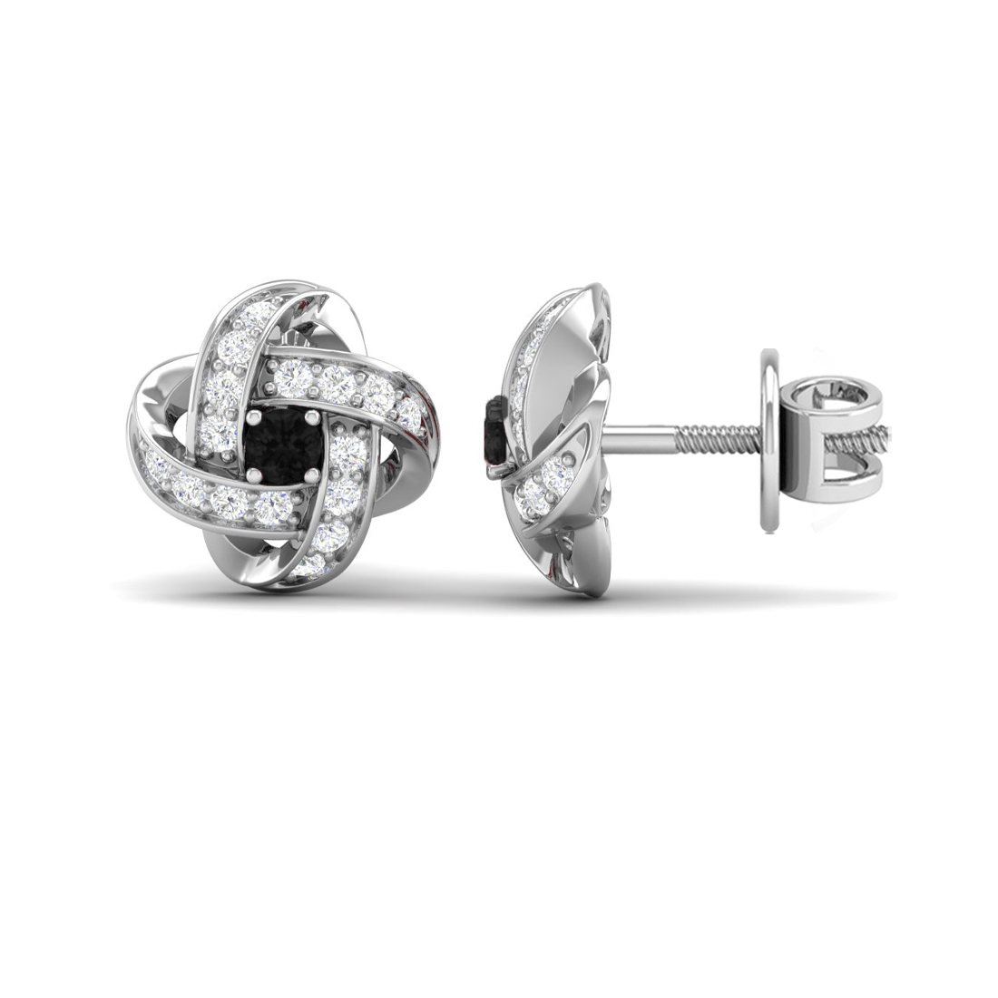 Pure Sterling Silver (92.5% purity)Precious, Beautiful and Designer Stud Earrings with cubic zirconia (AD) stones for Girls and Women