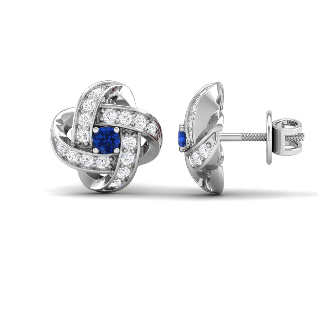 Pure Sterling Silver (92.5% purity)Precious, Beautiful and Designer Stud Earrings with cubic zirconia (AD) stones for Girls and Women