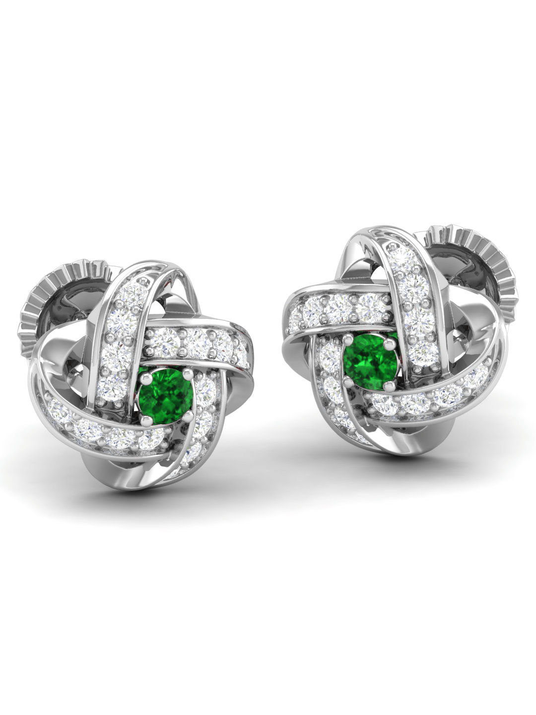 Pure Sterling Silver (92.5% purity)Precious, Beautiful and Designer Stud Earrings with cubic zirconia (AD) stones for Girls and Women